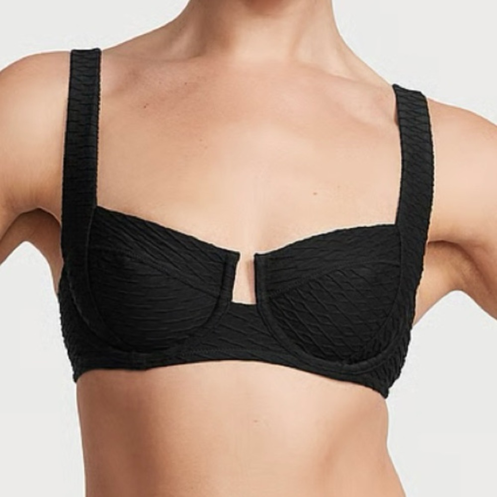 NEW with tags! Victoria’s Secret 42DD Black Mix & Match Full Coverage Bikini Top